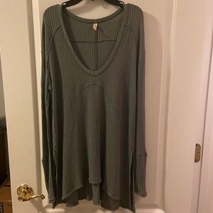 Free people long sleeved thermal shirt